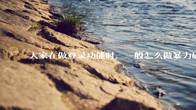 大家在做登录功能时，一般怎么做暴力破解防护？